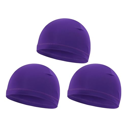 ZYMIADOU - ZYMIADOU Lot de 3 casquettes de cyclisme souples et élastiques respirantes pour garçons et filles - Séchage rapide - Pour activités de plein air - Pour enfants, violet, taille unique