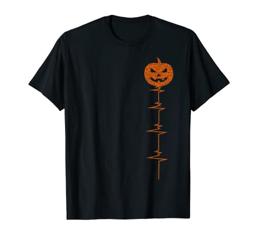 Calabaza Heartbeat Halloween camiseta para hombres niños Camiseta