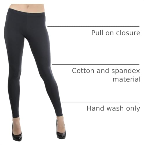 Image of ToBeInStyle Women's Skinny Fit Cotton Full Length Leggings Tights - Regular and Plus Sizes