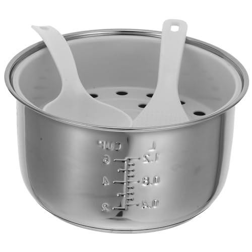 BAZEITFLOW Olla Interior para Arrocera Eléctrica de Acero Inoxidable Accesorio de Repuesto para Cocina Olla Gruesa y Resistente para Cocinar Arroz y Sopas