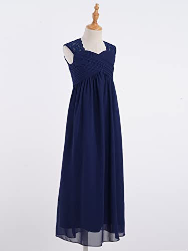 CHICTRY Youth Big Girls Junior Chiffon Lace Wedding Party Bridesmaid Ball Gown Maxi Long Flower Dress4