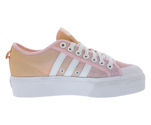adidas Nizza Platform Womens Shoes Size 6.5, Color: Cloud White/Clear Pink/Acid Orange3