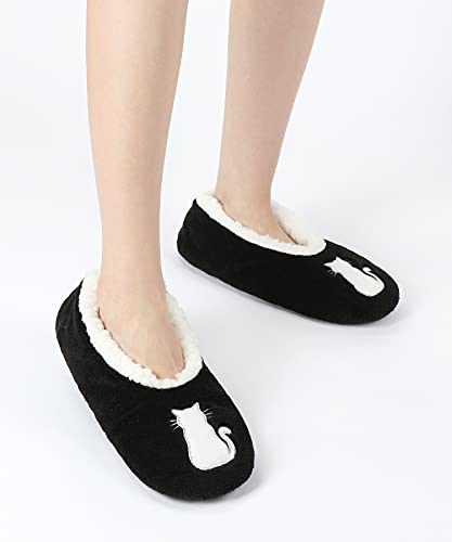 Image of Keyela Women Fuzzy Animal Slipper Socks, Non Slip Indoor House Slippers | Soft fuzzy plush material, cute animal design with gripper sole for bedroom, lounge indoor daily wear