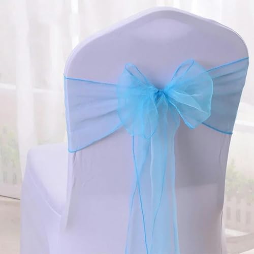 Rubans et nœuds pour chaises événementielles et décoration de fête en bleu