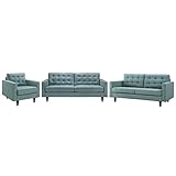 Modway Empress Sofa, Loveseat and Armchair Set of 3, Laguna