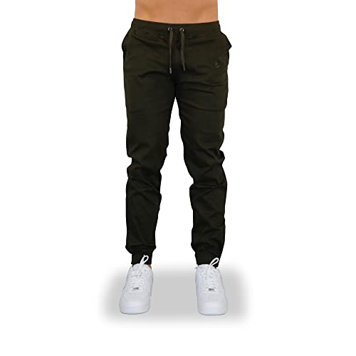 La Mejor Lista de Verde Militar los preferidos por los clientes. 50 JOHN LEOPARD Jogger Verde Militar - Talla 38 - Diseño Casual - Confort y Estilo para Uso Diario o Actividades Deportivas