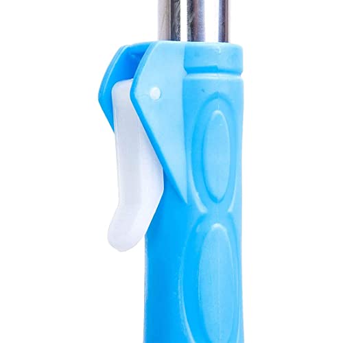 Image of Extendable Spin Mop Handle with Replaceable Microfiber Refill - Rust-Resistant Stainless Steel Rod | Floor & Home Cleaning Tool | Fits Most Spin Buckets ( Blue)
