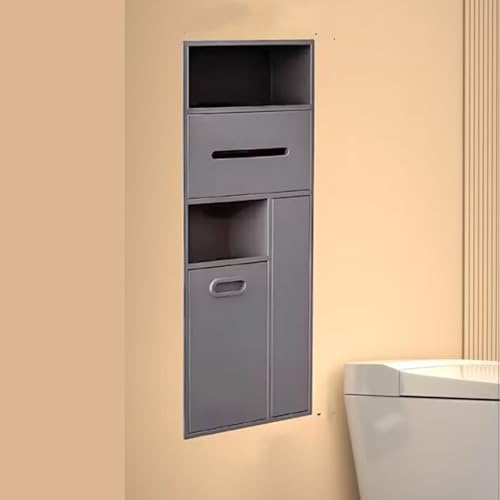 Niche de douche en acier inoxydable gris 30x14x65 cm pour salle de bain