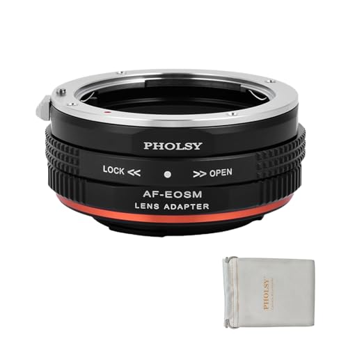 PHOLSY Lens Mount Adapter Sony A to EF-M with Aperture Control Ring Compatible with Sony A Minolta AF Lens to Canon EF-M (EOS M) Camera EOS M