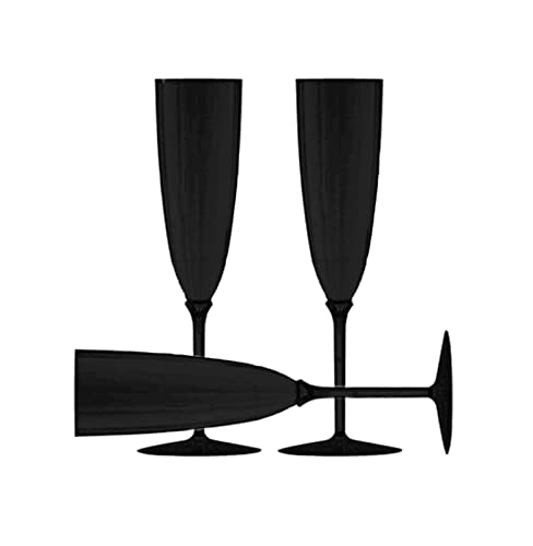 Decor Decorline - 48 x Flûtes à champagne en verre à pied en plastique Dur de Qualité Supérieure, Verres à Champagne Réutilisables pour Mariages et...