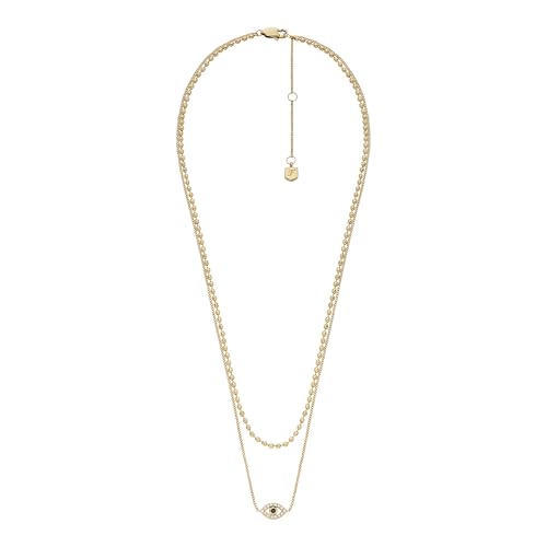 Image of Fossil Women's Gold-Tone Stainless Steel Pendant Chain Necklace for Women