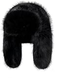 YEKEYI Faux Fur Warm Hat Fashion Hat Faux Mink Hat Versatile New Winter Beret for Women Girls Black
