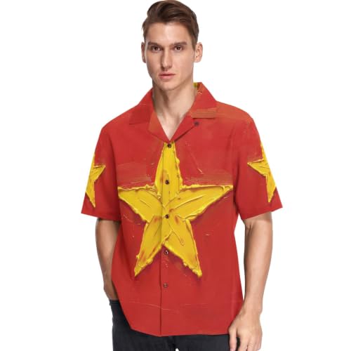 Chemise hawaïenne manches courtes homme motif Vietnam GuoChe vêtement été