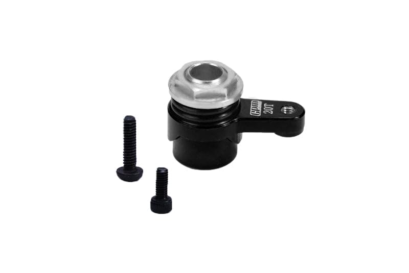 Aluminum 7075 20T Servo Horn with Built-in Spring for Losi 1/18 Mini LMT 4X4 Brushed Monster Truck RTR-LOS01026 Upgrade Parts - Black