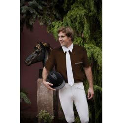Camisa de concurso EQUI-THEME "Marco" de manga corta – blanco, cuello blanco, talla pequeña