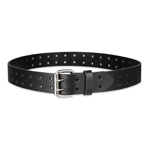 Dickies Men's Double Prong Leather Work Belt – Fully Adjustable, Regular & Big and Tall Sizes