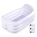 Inflatable Portable Bathtub, White Durable Soaking Bath Tub with Large Backrest, Freestanding Inflatable Pool Bathroom Home Spa