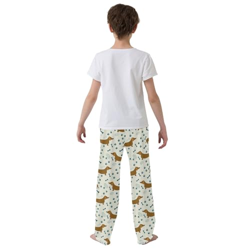 Dachshund Dog Bone Paw Bowl Boys Pants for Kids Jogger Pants with Pockets S-XL3