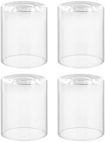 4-Pack Clear Glass Shade Light Fixture Replacement, 5.5in Height, 4.7in Diameter, 1.65in Fitter,High Transmittance Cylinder Glass Shade Cover Globe for Pendant Light Table Lamp Chandelier Wall Sconce