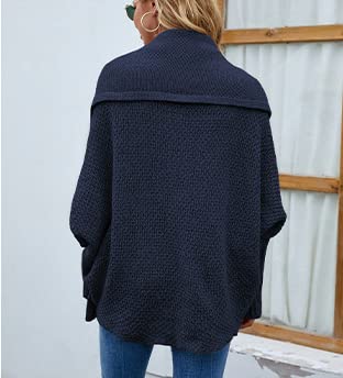 Women's Cardigan Fashion Casual 2022 Slouchy Oversized Wrap Cardigan Sweater Coat3