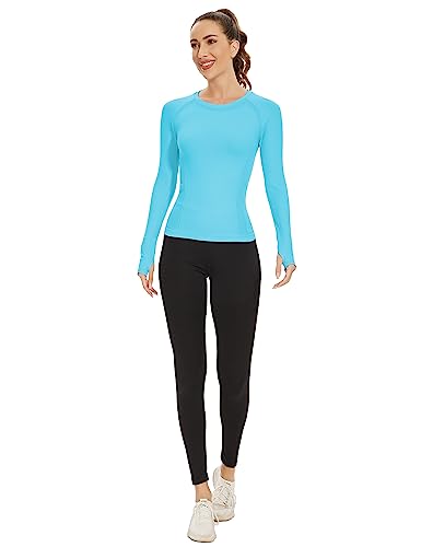 Image of MathCat Workout Shirts for Women Long Sleeve, Workout Tops for Women, Quick Dry Gym Athletic Tops,Seamless Yoga Shirts XS-XL