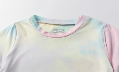 Image of Mud Kingdom Fashion Boys Girls T-Shirts Tie Dye Layering Short Sleeve Tees Casual Top Trendy for School 2-9Y