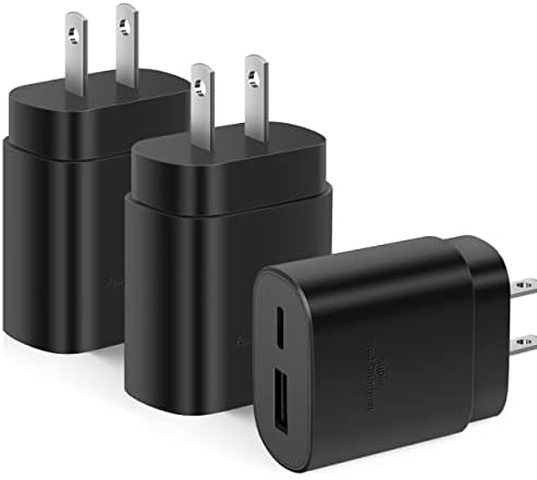 Phone Charger Android,Type-C Charger Fast Charging,25W Dual Port USB C Wall Charger Block Compatible with Samsung Galaxy S22/S22+/S22 Ultra/S21/S21+/S21 Ultra/S20/S20+/S10/S10e/S9/S9 Plus