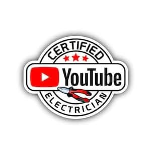 3 pcs Certified YouTube Worker - Funny Hard Hat Stickers, Tool Box Stickers - USA Union | 100% Vinyl (Electrician)