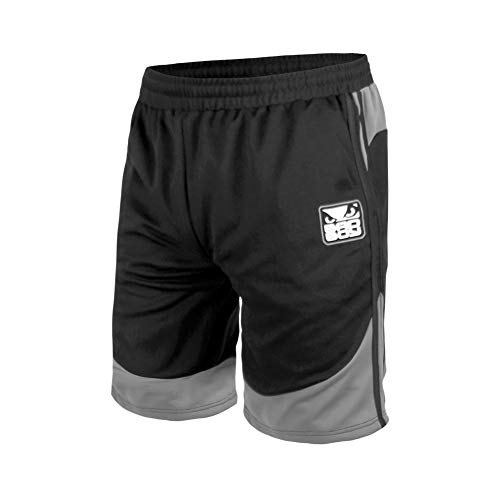 Bad Boy Force - Pantalones cortos para artes marciales mixtas, color negro y gris