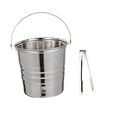 LAPYAPPE 1 Satz Eiskübel aus Edelstahl Party Eimer wiederverwendbar groß Restaurant Eiskübel Eiskläger Eiskübel für den Haushalt Rostfreier Stahl Silver