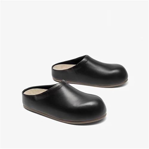 Women's Sheepskin Leather Slippers - Round Toe Solid Color Outdoor Summer Flats2