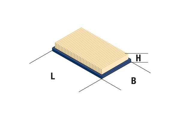 Flat air Filter, 145 x 90 x 23 mm - Image 2