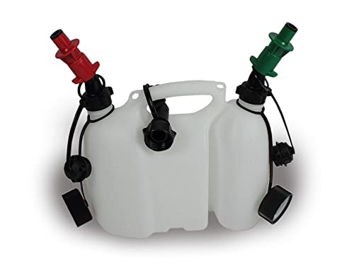 Bidon double 3 + 1,5 l avec bec verseur pour carburant, huile ou huile adhésive pour chaîne, homologation