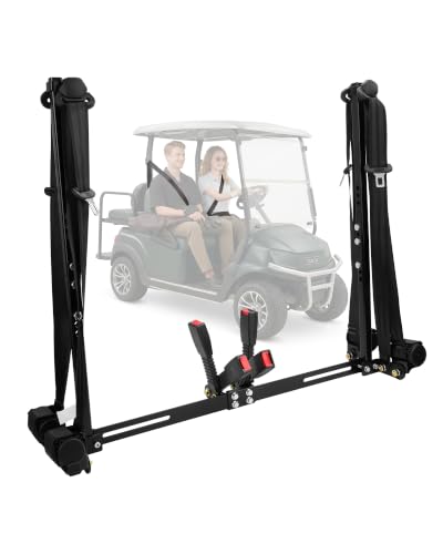 HOWBOW 3-Point Seat Belts Kit for Golf Cart 4 Passanger (2+2),Front and Rear Retractable Golf Cart Seat Belt with Bracket fit EZGO TXT Yamaha Club Car,Ajustable Freely Seatbelts fit Various Scene