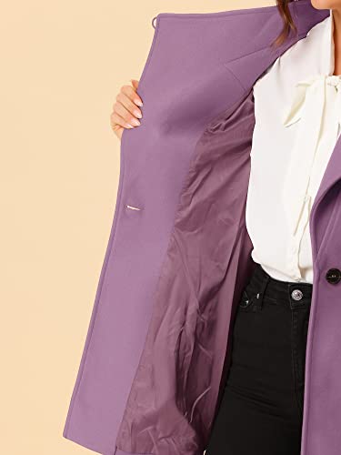 Image of Allegra K Women's Winter Elegant Stand Collar Overcoat Long Belted Pea Coat