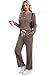 WIHOLL Lounge Sets for Women Two Piece Outfits Plus Size Fall Fashion Chocolate Brown Clothes Sweat Set Casual Travel Track Suits 2 Piece Loungewear Pajamas for Women Matching Sets Winter Clothing XXL