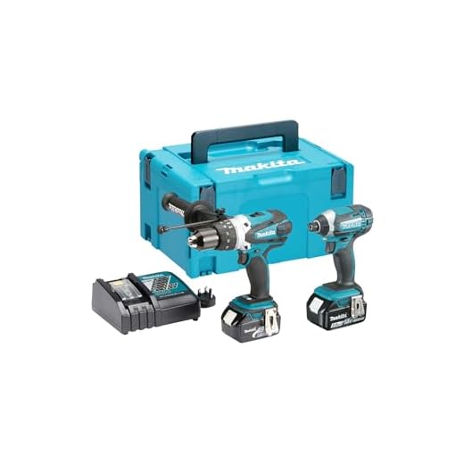 Makita DLX2145TJ 18V 2x5.0Ah Li-ion Hammer Drill/Impact Driver Kit, 600 W, 18 V, blau, silber