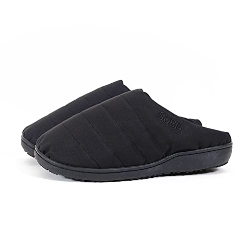 SUBU Unisex Black Nannen Slippers Medium (US Men’s 8-9 / US Women’s 10-11) Soft Cushioning Extra Warm Insulated Slippers