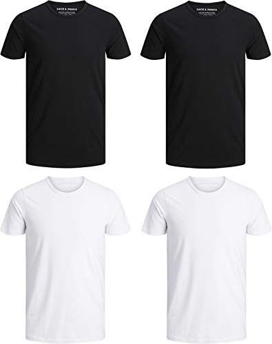 JACK & JONES Herren T-Shirt Basic 4er Pack O-Neck Tee (L, 4er O-Neck Mix 2) – Ansicht 1