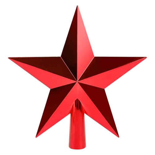 SULOLI Christmas Tree Star Red,Red Christmas Tree Topper for Xmas Tree Star Topper