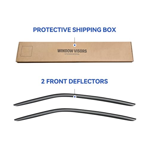 Image of Window Visors Rain Guards Shield for 2010-2025 Chevy Camaro Coupe, Out-Channel Window Vent Wind Deflectors Visors Shades for 10-25 Camaro (Excludes Convertible)