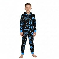 A2Z 4 Kids Girls Boys A2Z Onesie One Piece Pyjamas Sleepsuit - Cotton Onesie 182 Game Blue._11-12