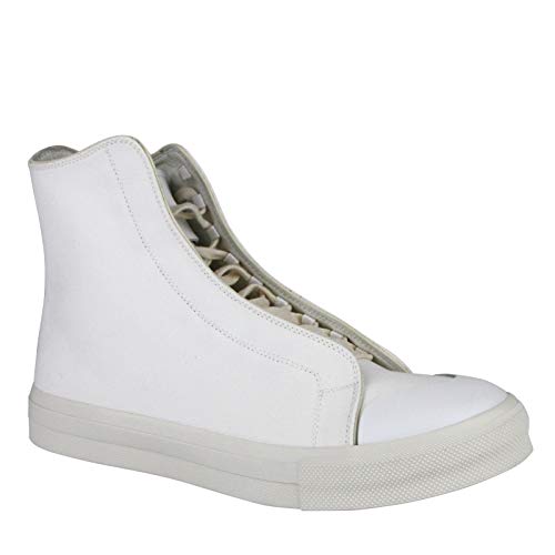 Alexander McQueen Men's Hi Top White/Ivory Canvas Sneaker 457297 (42 EU / 8.5 US)