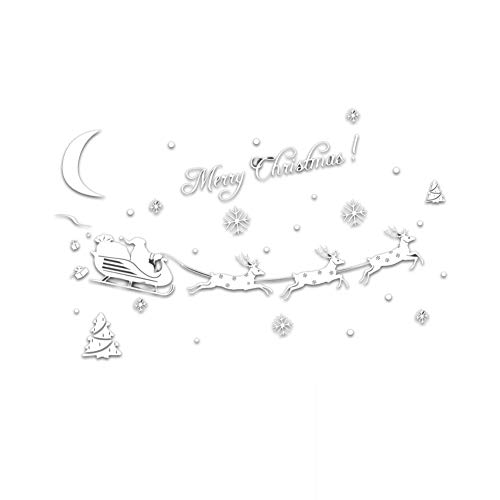Hemore Adesivi SD010 Cervi Babbo Natale a Muro Feste e Compleanni Natale Centritavola per Aumentare l'atmosfera del Giorno di Natale