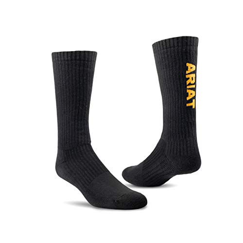 ARIAT Men's Cotton 3-Pair Pack Arch Support Reinforced Mid-Calf Socks