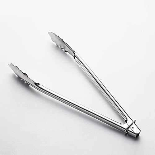Pinzas de acero inoxidable,pinzas de cocina, Cocina for acampar (cubiertos) Tamaño: 10 pulgadas/longitud total 25 cm, freír, asar a la parrilla, ensalada, for barbacoa, pinzas for alimentos de acero i