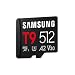Samsung T9 microSD-Karte, 512 GB, Speicherkarte für den Einsatz in Drohnen, Action Kameras und 360° Kameras, UHS-I U3, Full HD & 4K UHD, 200 MB/s Lesen, 130 MB/s Schreiben, MB-MH512T/WW