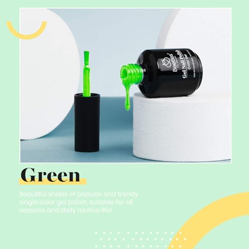 Beetles Neon Green Gel Nail Polish, 15ml Soak Off UV LED Day Nails Lamp Salon DIY Home Gift for Women Lime Green - 8