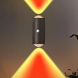 NINE SQUARE EGOU LED Wireless Wall Sconce with 7 Colors Changing, Motion Sensor Light Indoor, 1500mAh Rechargeable Battery Operated Wall Sconces for Bedroom Bedside Hallway Courtyard Doorway (Black)