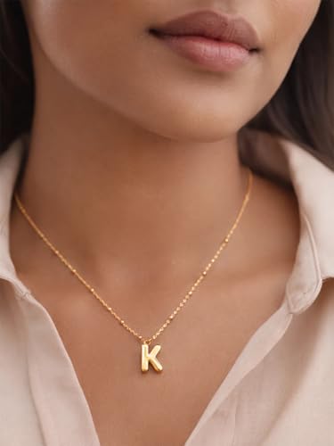 Image of Rubans Demi Fine Stainless Steel Alphabet Pendant CZ Gift for Women & Girls